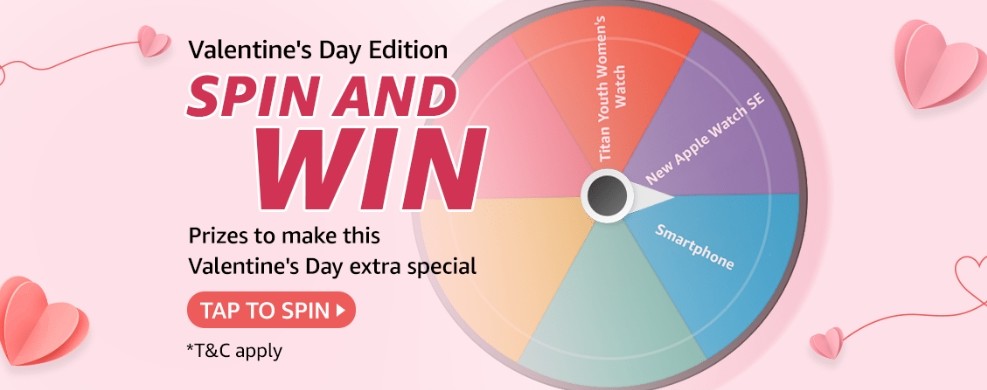 Amazon Valentines Day Edition Spin and Win Quiz